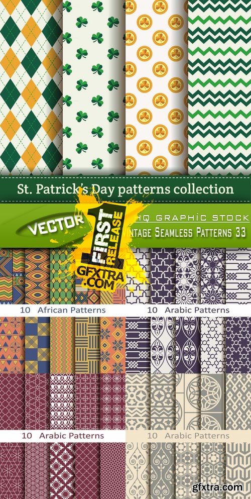 Stock Vector - Vintage Seamless Patterns 33