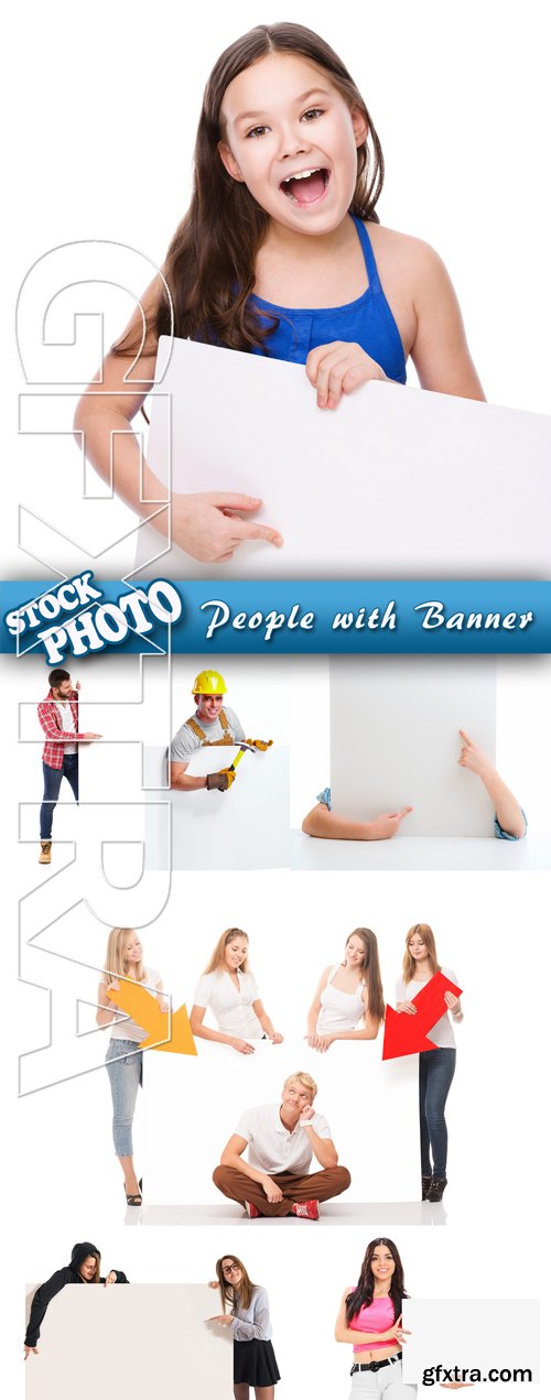 Stock Photo - People with Banner