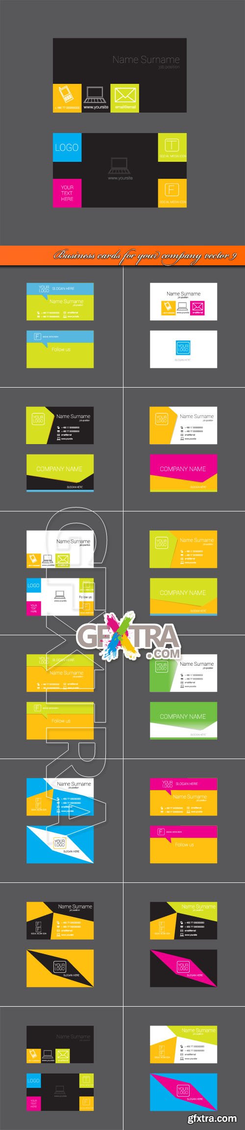 Business cards for your company vector 9
