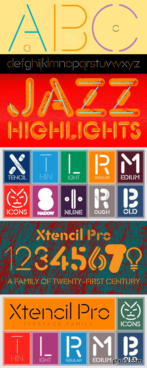 Xtencil Pro - Rounded Letters Create Great Looks 9xOTF 150$
