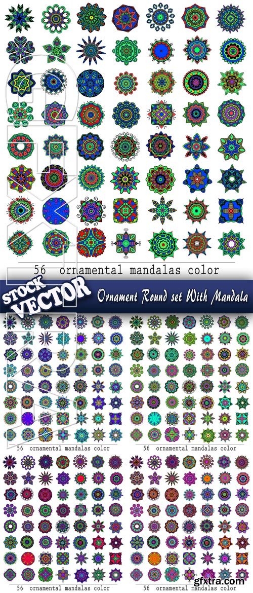 Stock Vector - Ornament Round set With Mandala