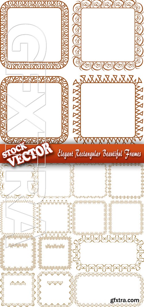Stock Vector - Elegant Rectangular Beautiful Frames
