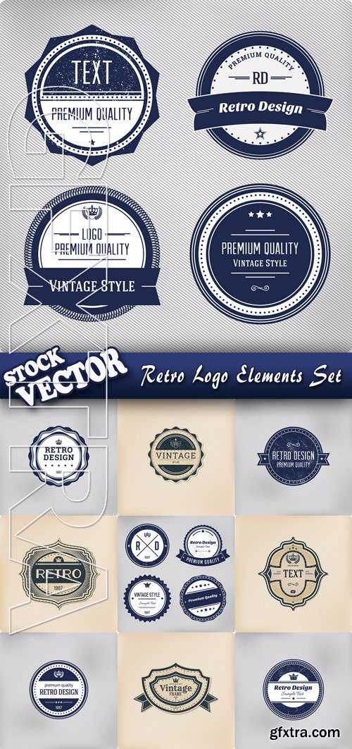 Stock Vector - Retro Logo Elements Set