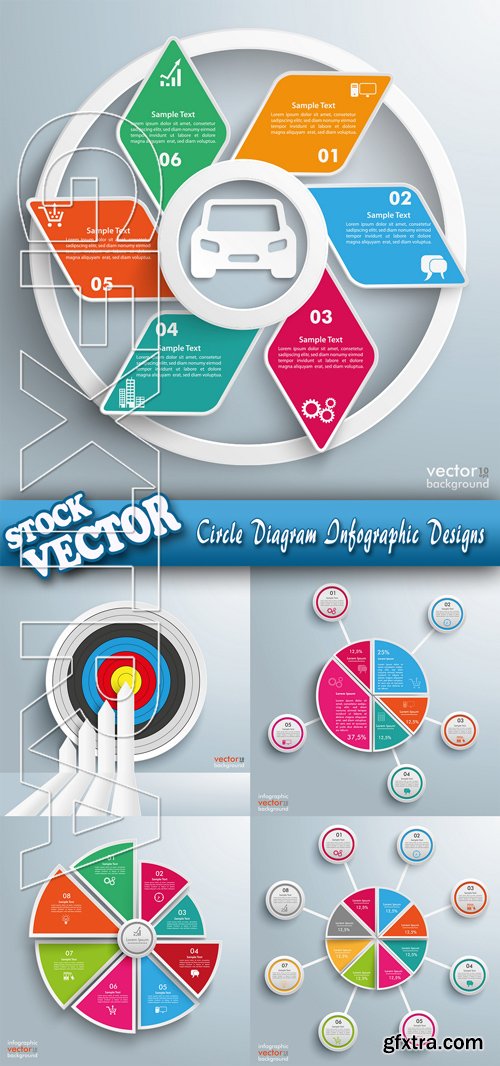 Stock Vector - Circle Diagram Infographic Designs