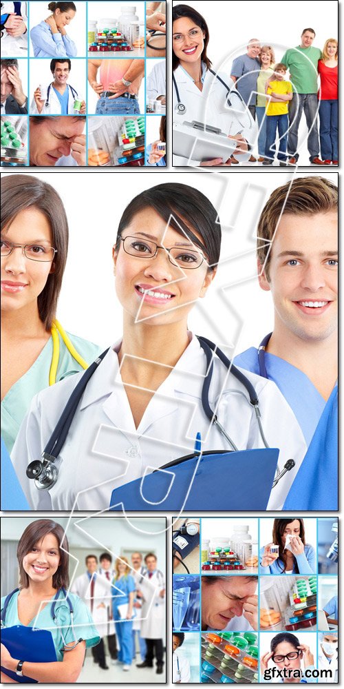 Medical collage. Health care group of medical doctors - Stock photo