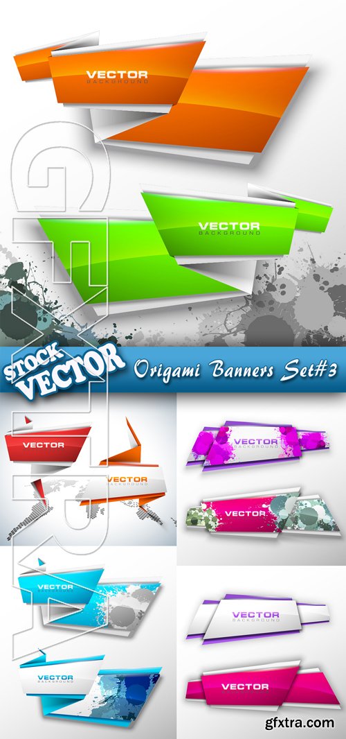 Stock Vector - Origami Banners Set#3