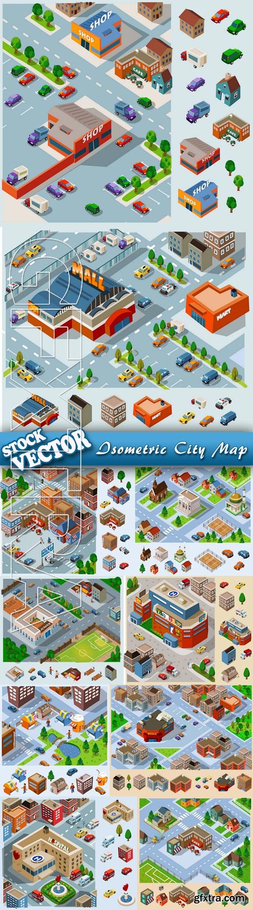 Isometric City Map 10xEPS