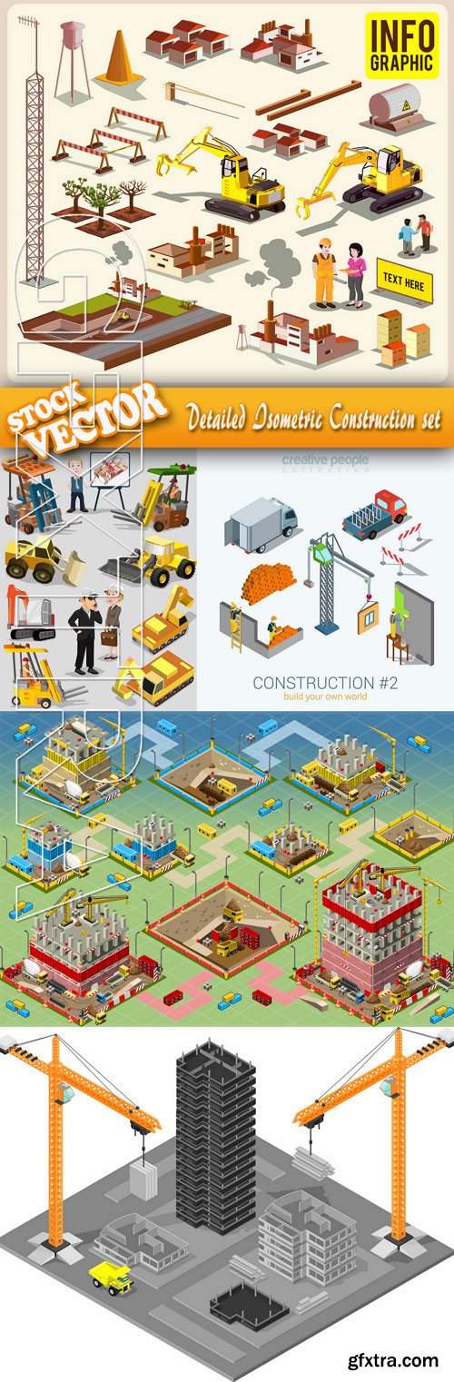 Stock Vector - Detailed Isometric Construction set