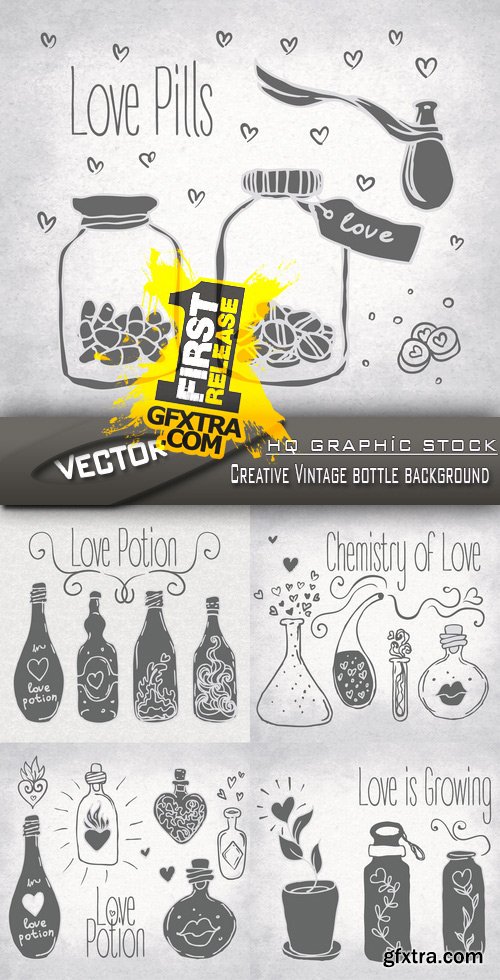 Stock Vector - Creative Vintage bottle background