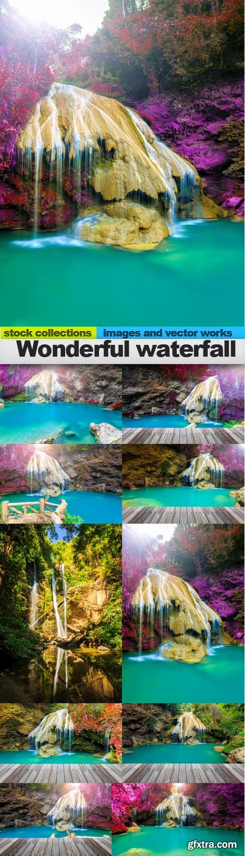 Wonderful waterfall, 10 x UHQ JPEG