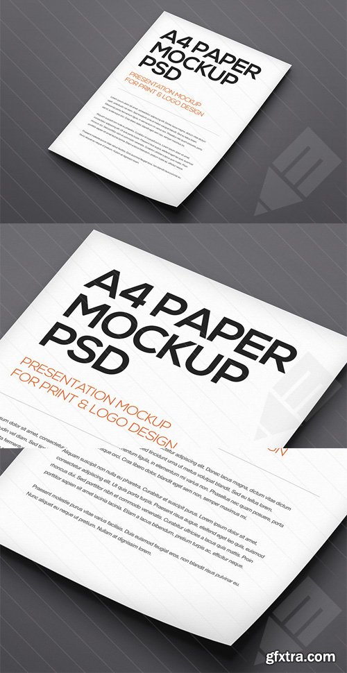 Floating A4 Paper Mockup