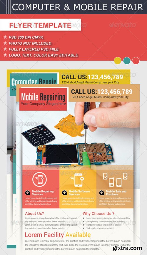 GraphicRiver Computer & Mobile Repair Flyer Template 6217430