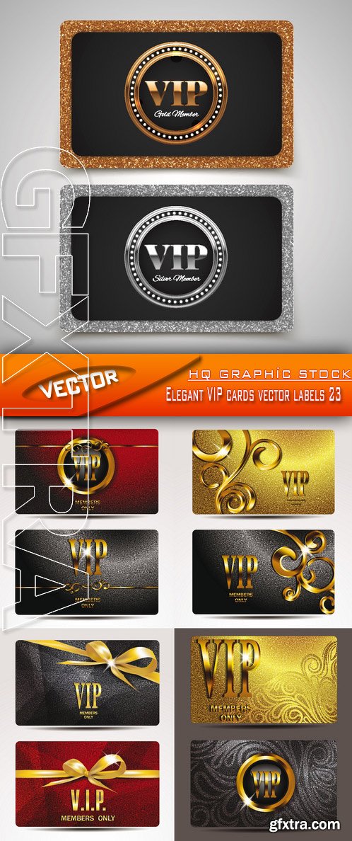 Stock Vector - Elegant VIP cards vector labels 23