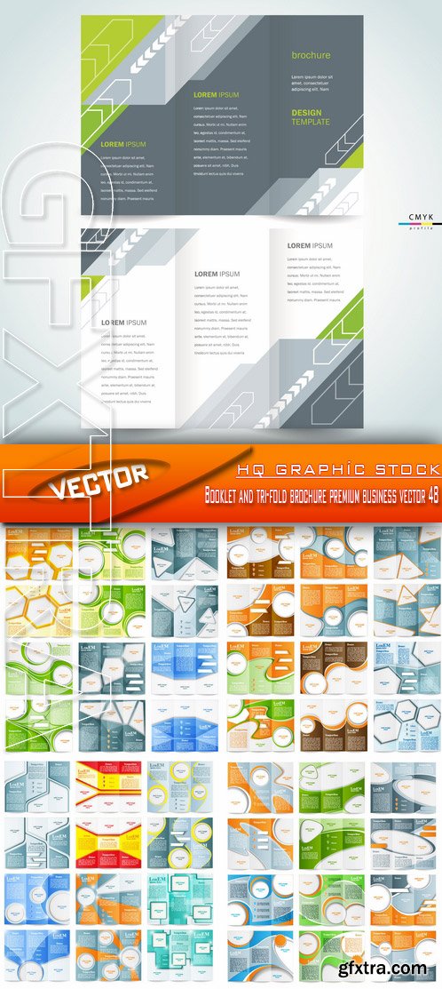 Stock Vector - Booklet and tri-fold brochure premium business vector 48