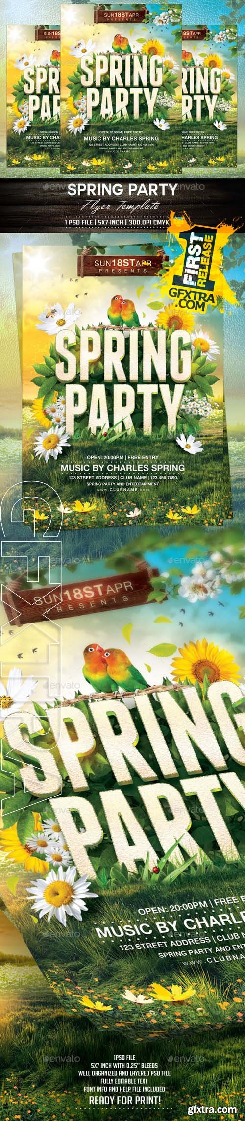 Spring Party Flyer Template - Graphicriver 10489214