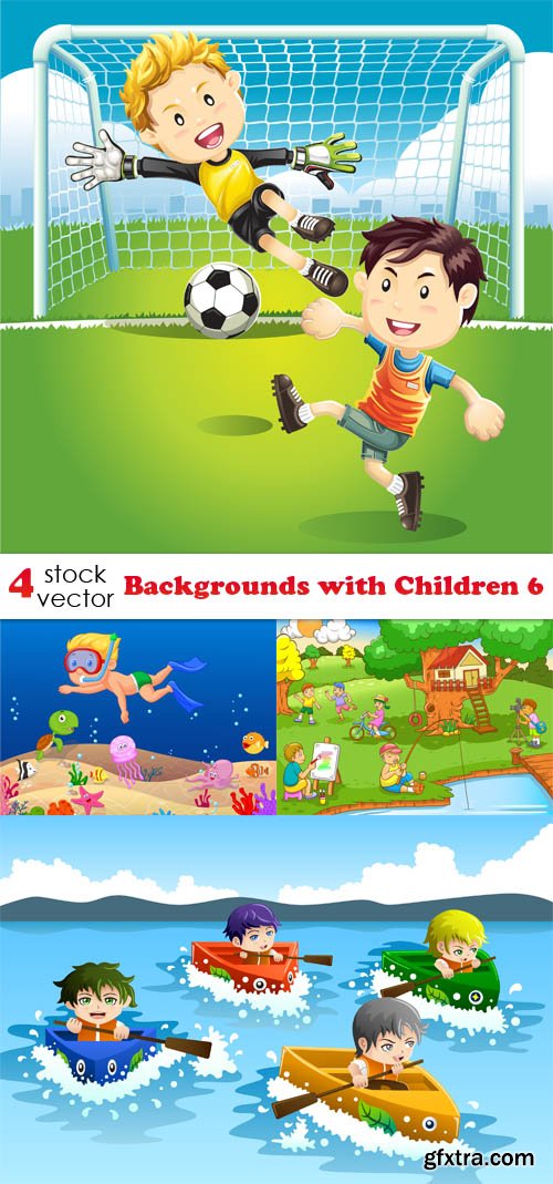 Vectors - Backgrounds with Children 6