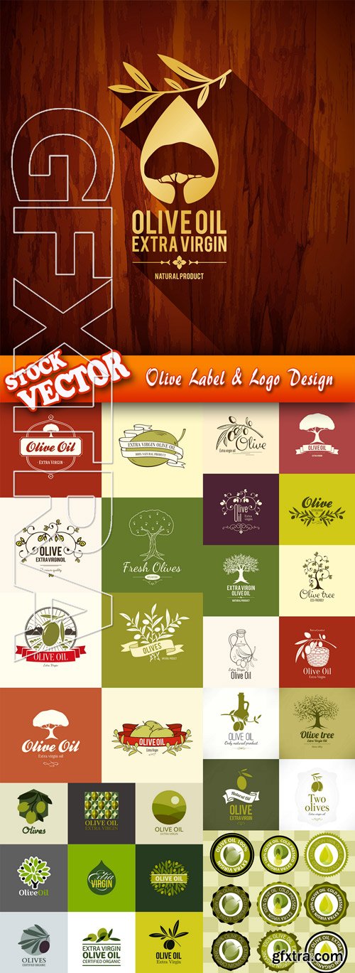 Stock Vector - Olive Label & Logo Design