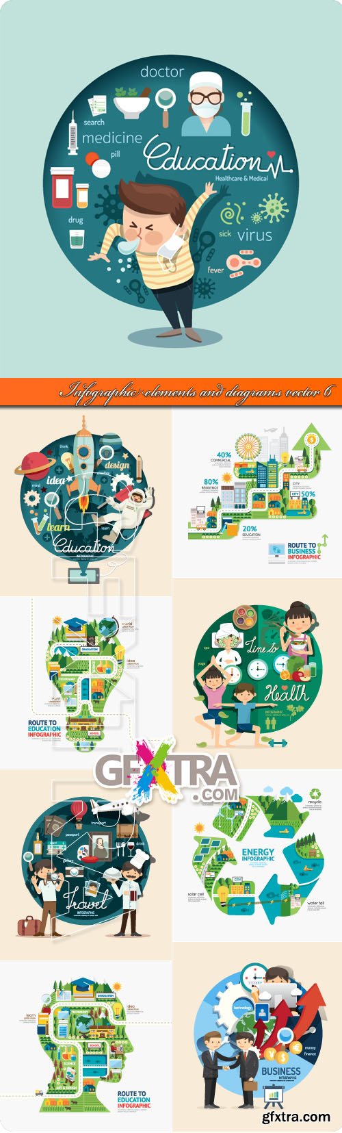 Infographic elements and diagrams vector 6