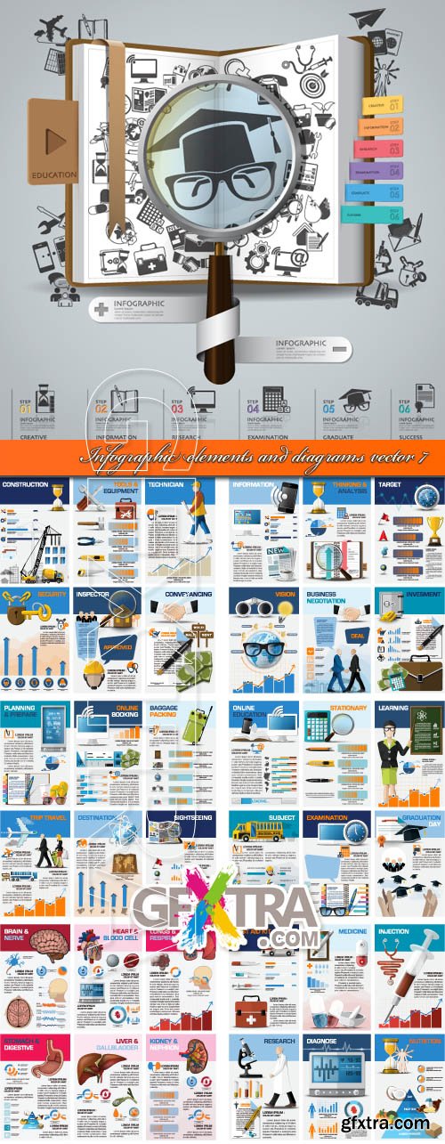 Infographic elements and diagrams vector 7