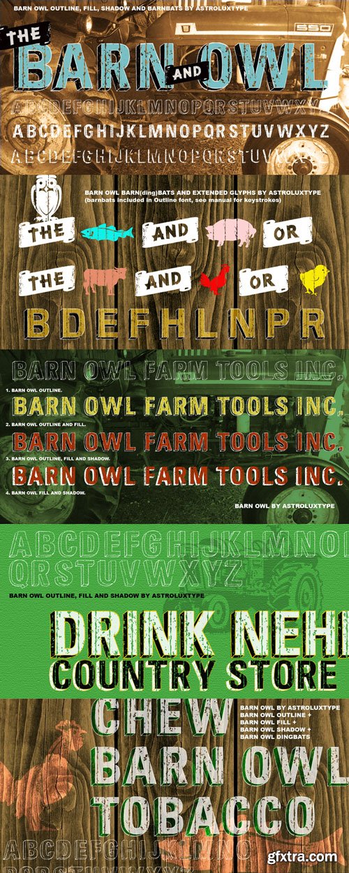 Barn Owl Font Family $60