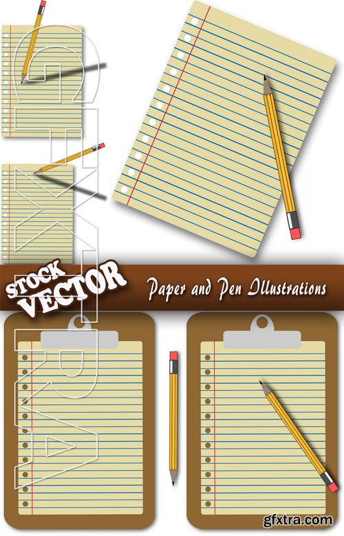 Stock Vector - Paper and Pen Illustrations