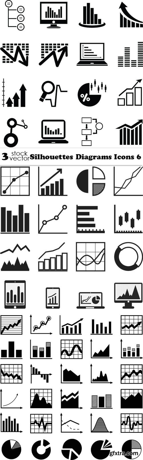 Vectors - Silhouettes Diagrams Icons 6