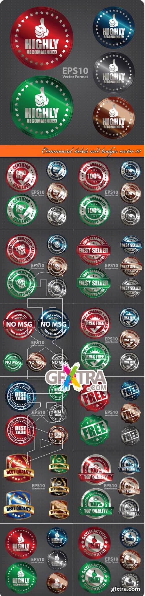 Commercial labels and badges vector 11