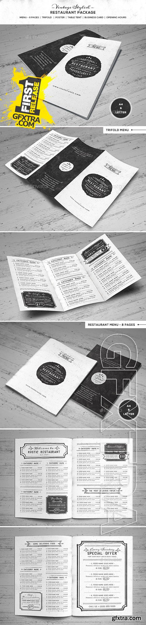 GraphicRiver - Vintage Stiylish Restaurant Package
