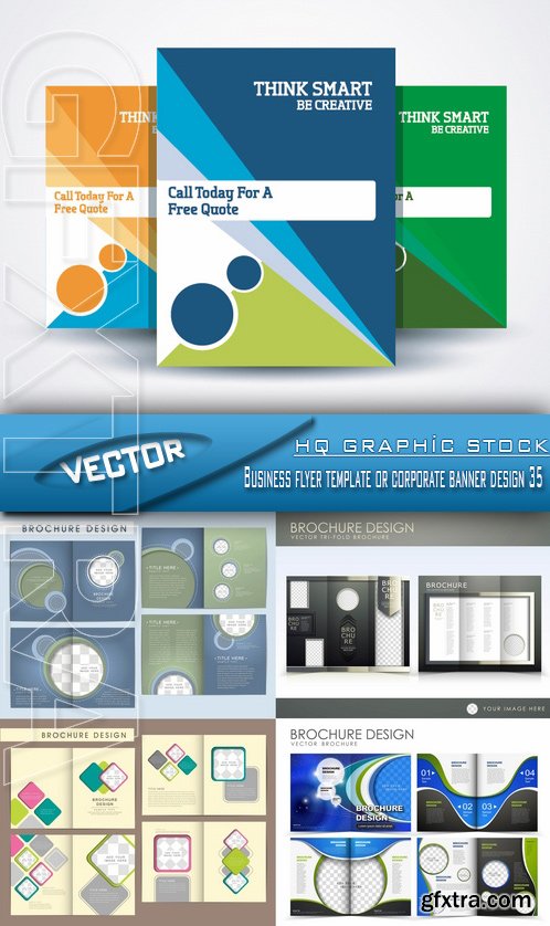 Stock Vector - Business flyer template or corporate banner design 35