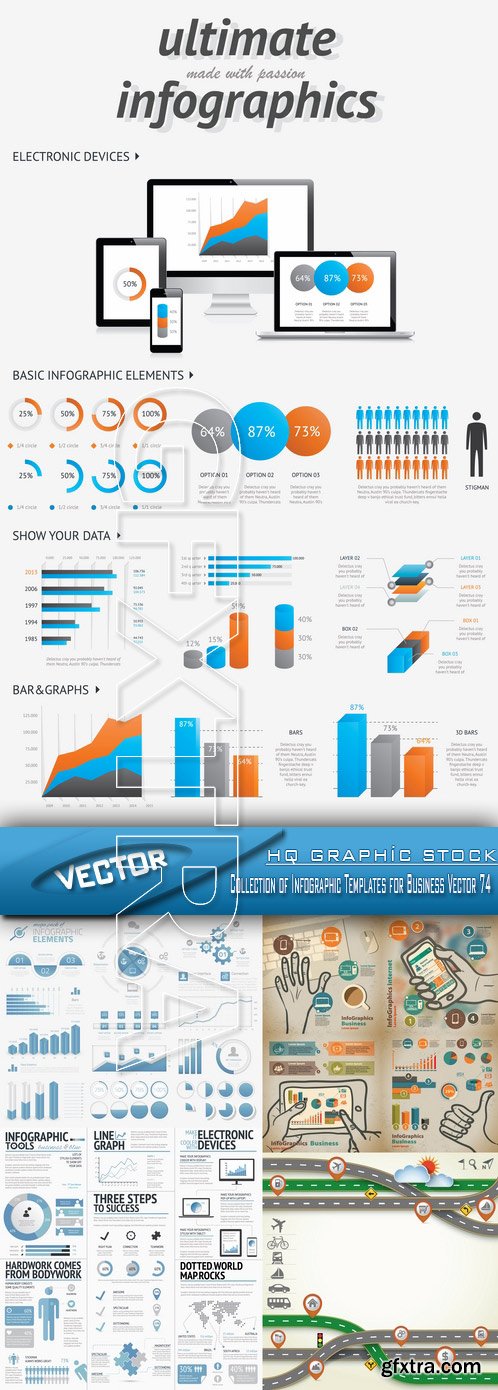 Stock Vector - Collection of Infographic Templates for Business Vector 74