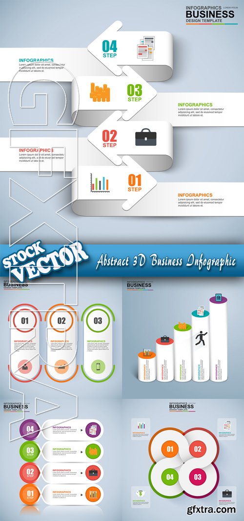 Stock Vector - Abstract 3D Business Infographic