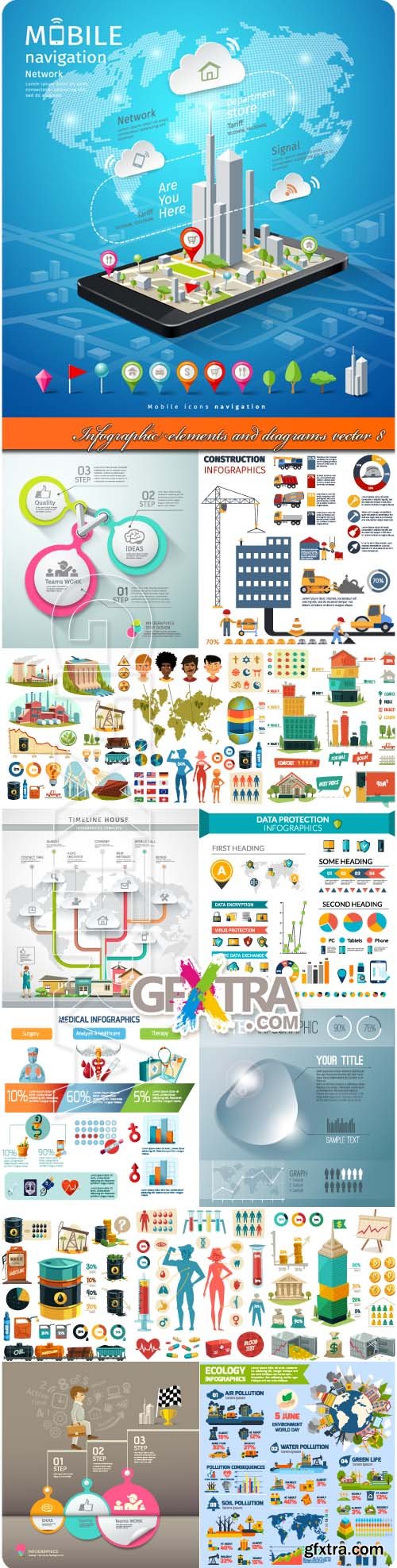 Infographic elements and diagrams vector 8