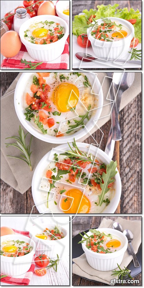 Delicos eat baked egg - Stock photo