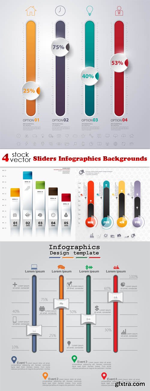 Vectors - Sliders Infographics Backgrounds