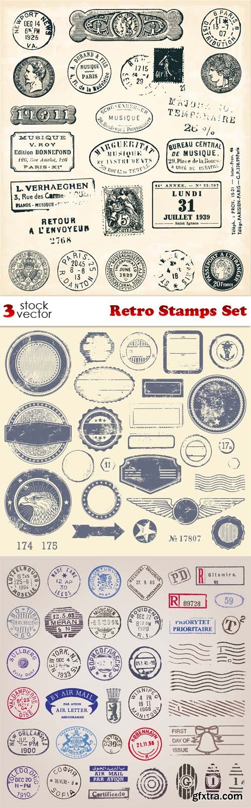 Vectors - Retro Stamps Set