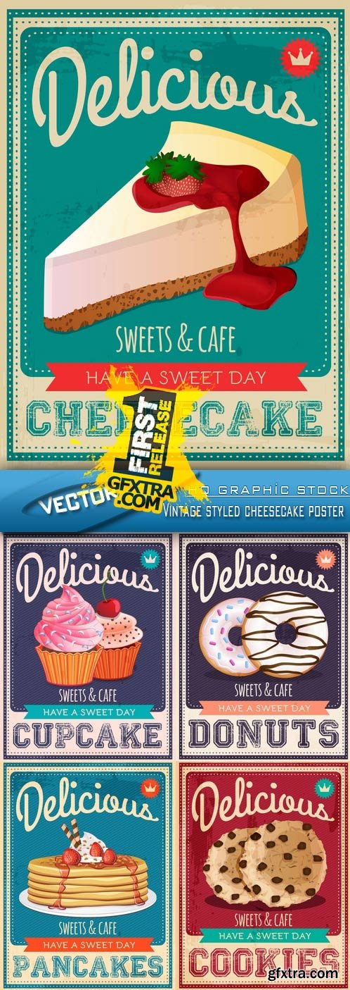 Stock Vector - Vintage styled cheesecake poster