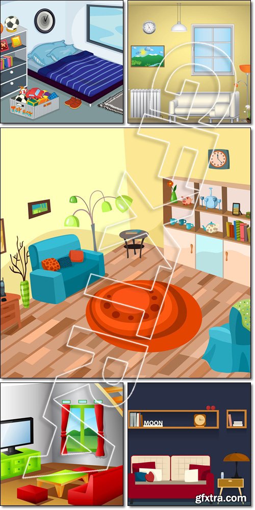 Interior-living room - Vector