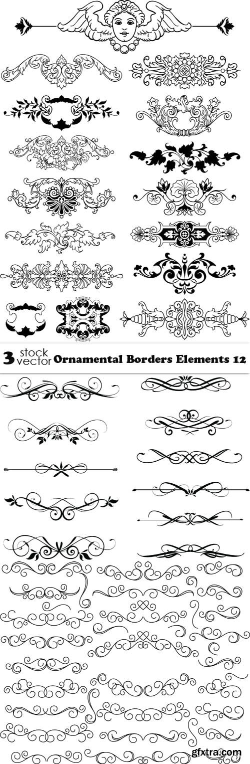 Vectors - Ornamental Borders Elements 12