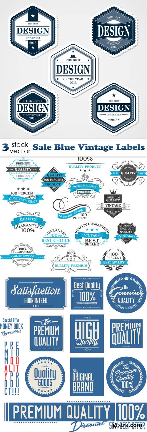 Vectors - Sale Blue Vintage Labels
