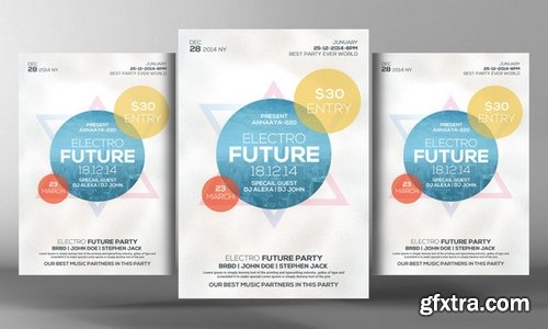 Electro Futuristic Party Flyer - CM 214364