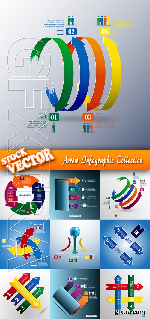 Stock Vector - Arrow Infographic Collection