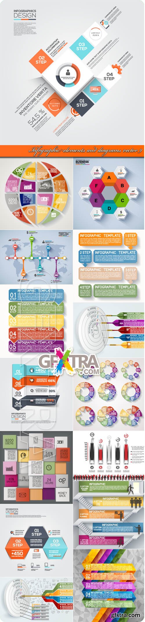 Infographic elements and diagrams vector 9