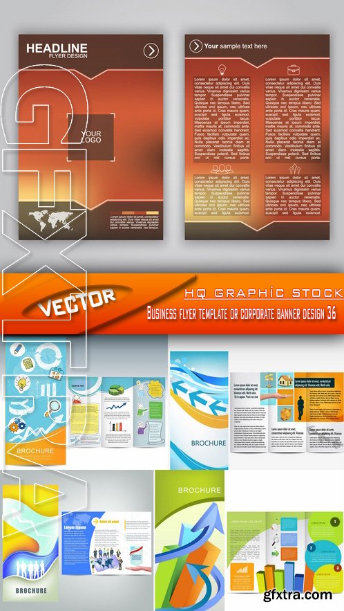 Stock Vector - Business flyer template or corporate banner design 36
