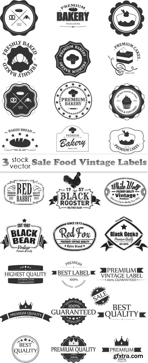 Vectors - Sale Food Vintage Labels