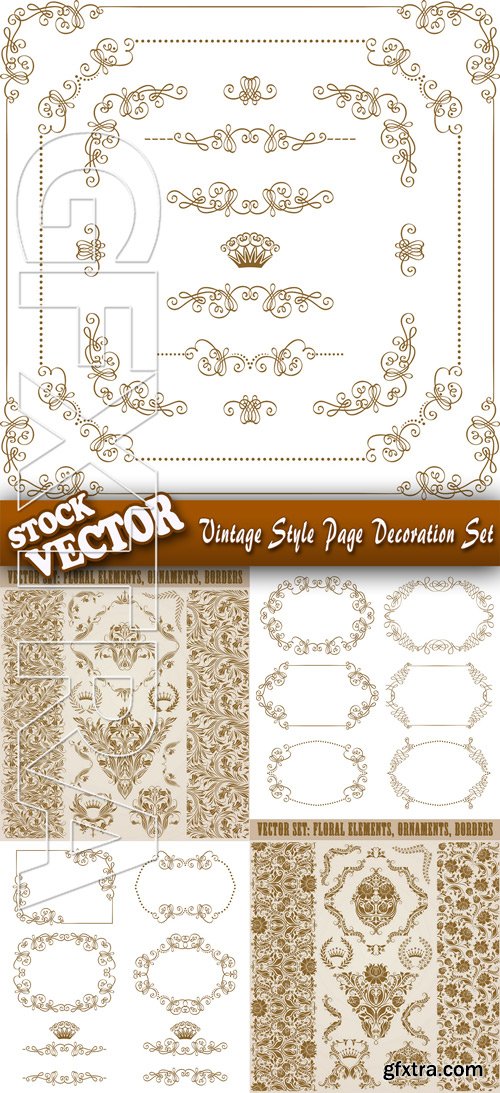 Stock Vector - Vintage Style Page Decoration Set