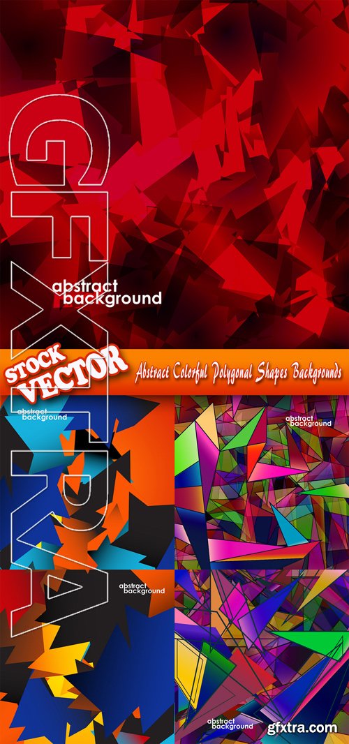 Stock Vector - Abstract Colorful Polygonal Shapes Backgrounds