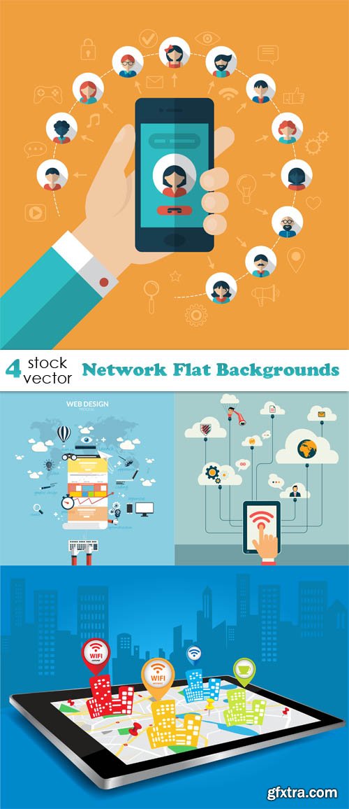 Vectors - Network Flat Backgrounds