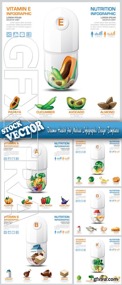 Stock Vector - Vitamin Health And Medical Infographic Design Templates