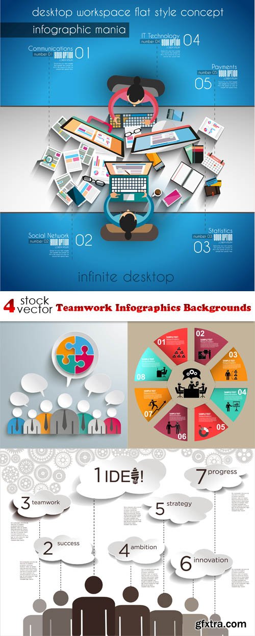 Vectors - Teamwork Infographics Backgrounds