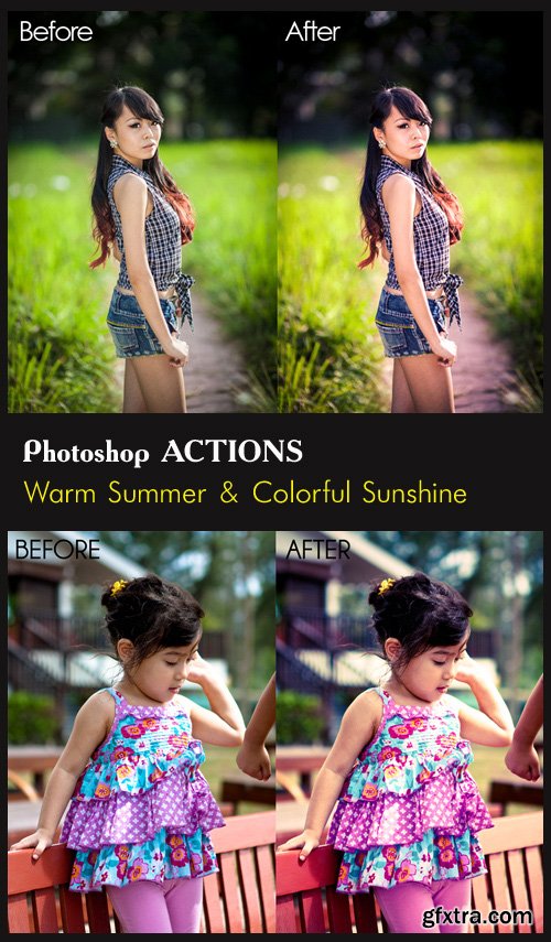 Photoshop Actions - Warm Summer & Colorful Sunshine